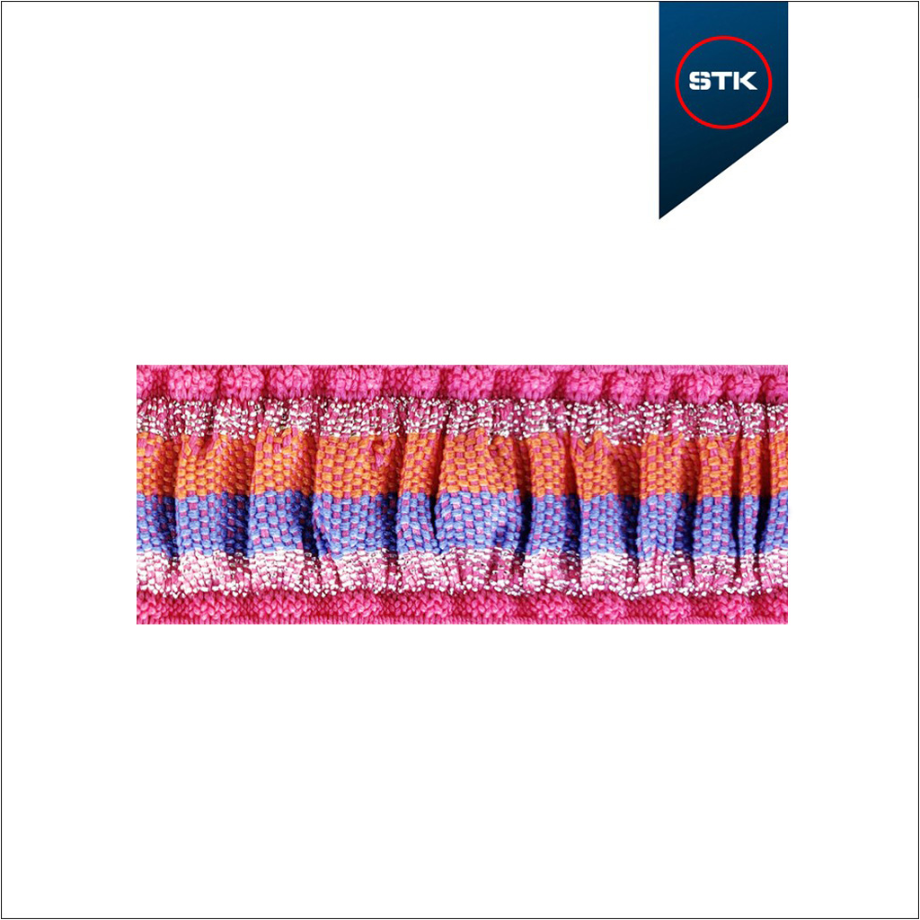 EL&Aacute;STICO STK 648 PLISSADO 30MM PINK / PRATA / AZUL1727 / LARANJA