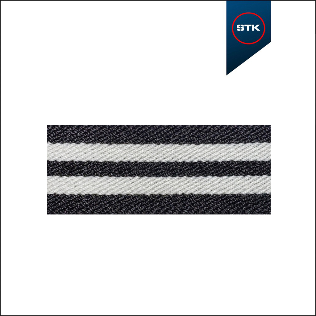 EL&Aacute;STICO STK DIAGONAL 25MM PRETO / CREME